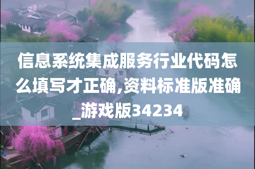 信息系统集成服务行业代码怎么填写才正确,资料标准版准确_游戏版34234