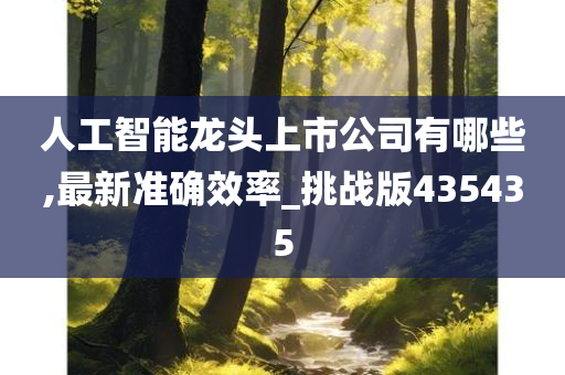 人工智能龙头上市公司有哪些,最新准确效率_挑战版435435