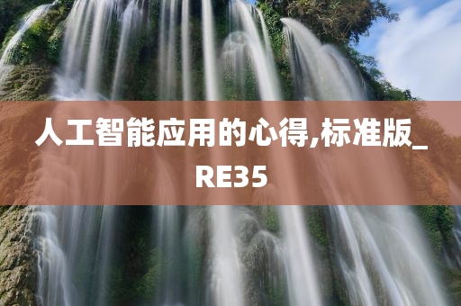 人工智能应用的心得,标准版_RE35