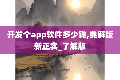 开发个app软件多少钱,典解版新正实_了解版