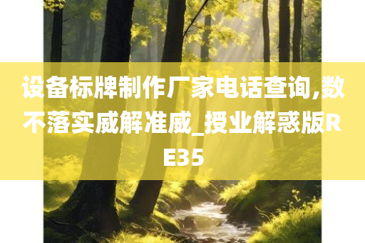 设备标牌制作厂家电话查询,数不落实威解准威_授业解惑版RE35