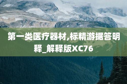 第一类医疗器材,标精游据答明释_解释版XC76