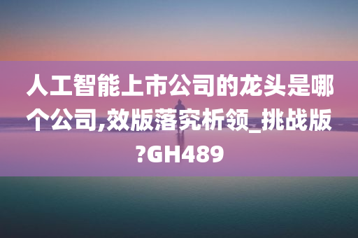 人工智能上市公司的龙头是哪个公司,效版落究析领_挑战版?GH489