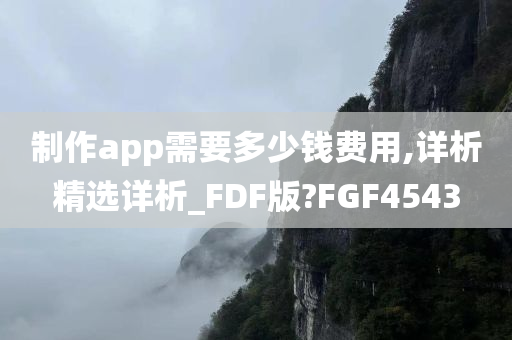 制作app需要多少钱费用,详析精选详析_FDF版?FGF4543