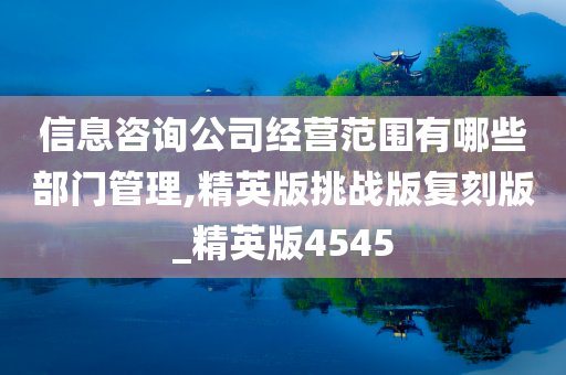 信息咨询公司经营范围有哪些部门管理,精英版挑战版复刻版_精英版4545