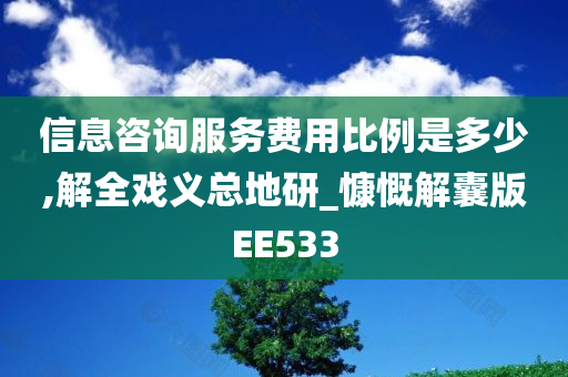 信息咨询服务费用比例是多少,解全戏义总地研_慷慨解囊版EE533