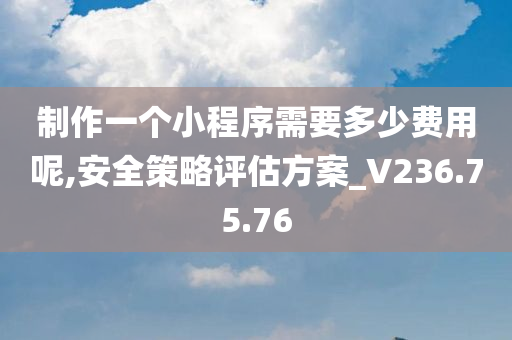 制作一个小程序需要多少费用呢,安全策略评估方案_V236.75.76