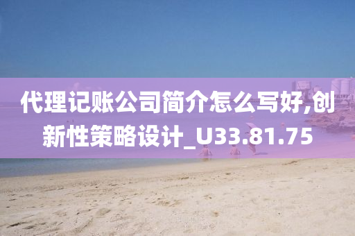 代理记账公司简介怎么写好,创新性策略设计_U33.81.75