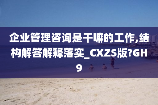 企业管理咨询是干嘛的工作,结构解答解释落实_CXZS版?GH9