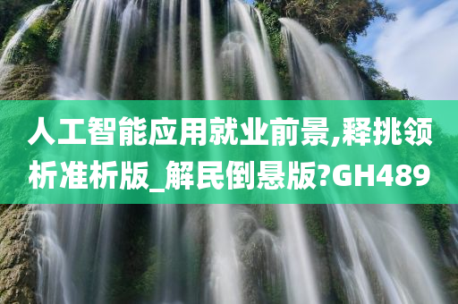 人工智能应用就业前景,释挑领析准析版_解民倒悬版?GH489