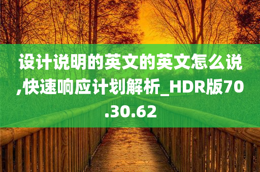 设计说明的英文的英文怎么说,快速响应计划解析_HDR版70.30.62