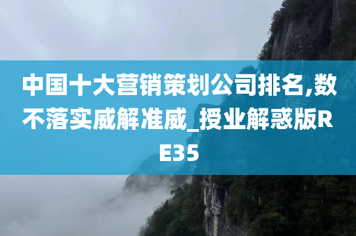 中国十大营销策划公司排名,数不落实威解准威_授业解惑版RE35