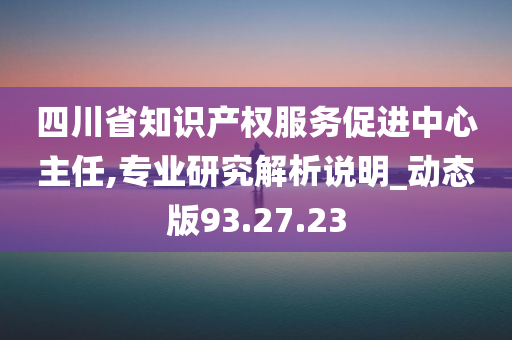 四川省知识产权服务促进中心主任,专业研究解析说明_动态版93.27.23