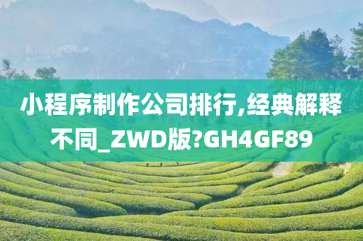 小程序制作公司排行,经典解释不同_ZWD版?GH4GF89