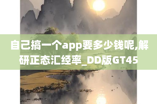 自己搞一个app要多少钱呢,解研正态汇经率_DD版GT45