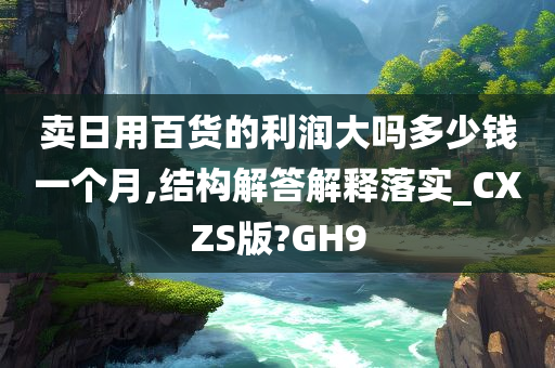 卖日用百货的利润大吗多少钱一个月,结构解答解释落实_CXZS版?GH9