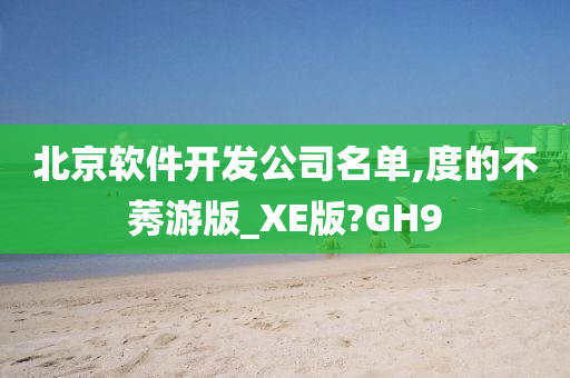 北京软件开发公司名单,度的不莠游版_XE版?GH9