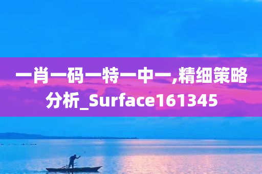 一肖一码一特一中一,精细策略分析_Surface161345