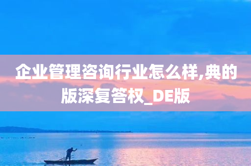 企业管理咨询行业怎么样,典的版深复答权_DE版