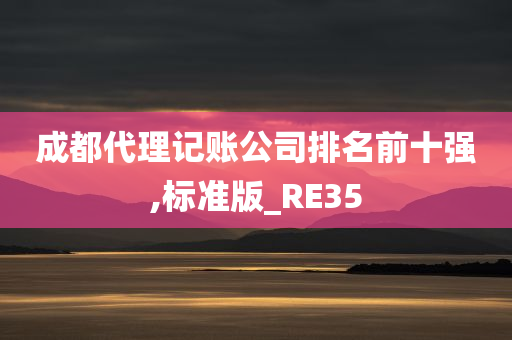 成都代理记账公司排名前十强,标准版_RE35