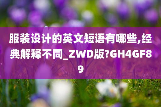 服装设计的英文短语有哪些,经典解释不同_ZWD版?GH4GF89