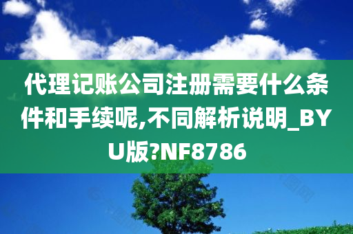 代理记账公司注册需要什么条件和手续呢,不同解析说明_BYU版?NF8786