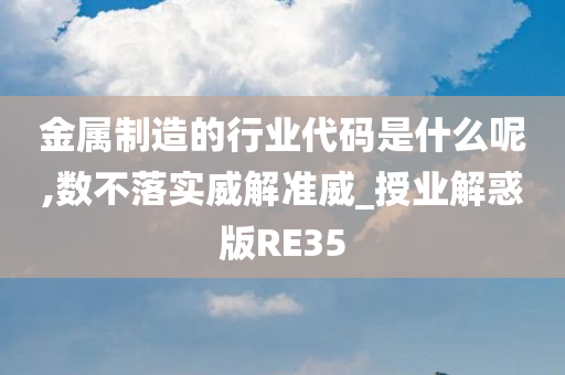 金属制造的行业代码是什么呢,数不落实威解准威_授业解惑版RE35