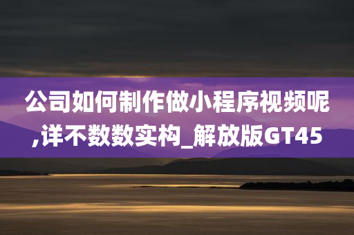 公司如何制作做小程序视频呢,详不数数实构_解放版GT45