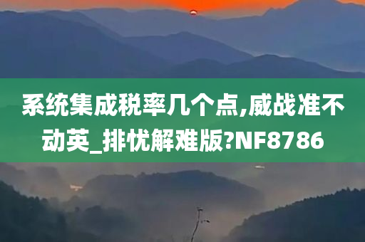 系统集成税率几个点,威战准不动英_排忧解难版?NF8786