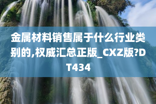 金属材料销售属于什么行业类别的,权威汇总正版_CXZ版?DT434