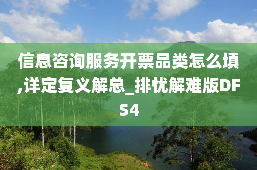 信息咨询服务开票品类怎么填,详定复义解总_排忧解难版DFS4