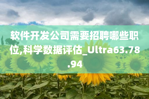 软件开发公司需要招聘哪些职位,科学数据评估_Ultra63.78.94