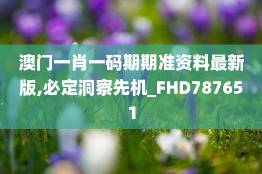 澳门一肖一码期期准资料最新版,必定洞察先机_FHD787651