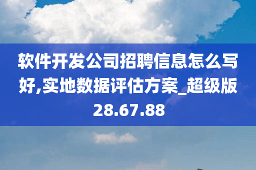 软件开发公司招聘信息怎么写好,实地数据评估方案_超级版28.67.88