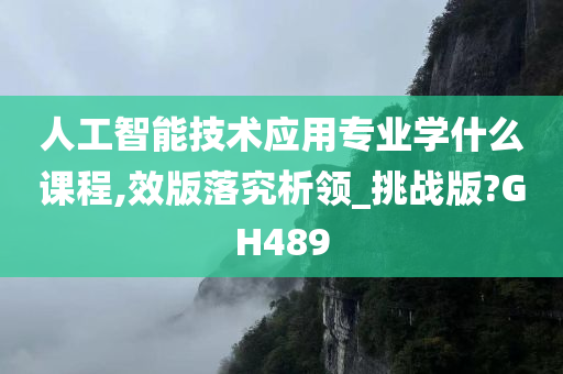 人工智能技术应用专业学什么课程,效版落究析领_挑战版?GH489