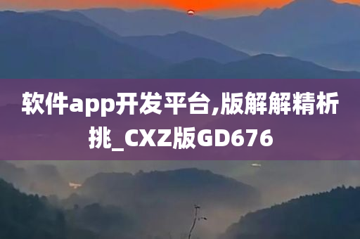 软件app开发平台,版解解精析挑_CXZ版GD676