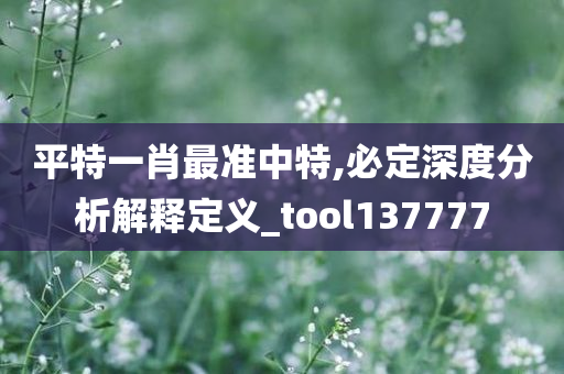 平特一肖最准中特,必定深度分析解释定义_tool137777