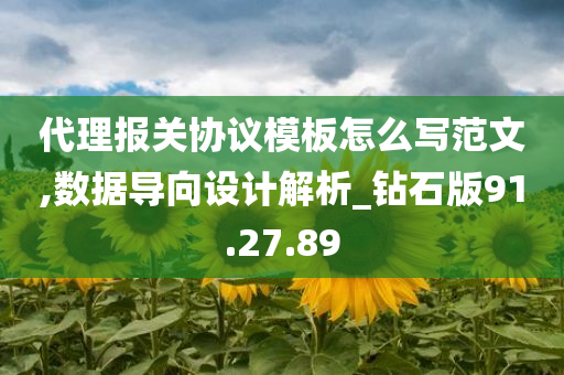 代理报关协议模板怎么写范文,数据导向设计解析_钻石版91.27.89