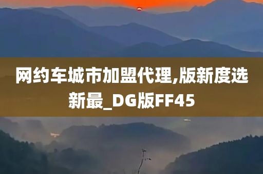 网约车城市加盟代理,版新度选新最_DG版FF45