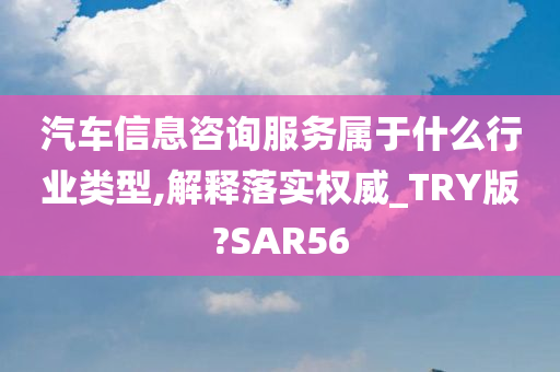 汽车信息咨询服务属于什么行业类型,解释落实权威_TRY版?SAR56