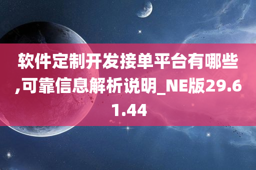 软件定制开发接单平台有哪些,可靠信息解析说明_NE版29.61.44