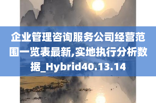 企业管理咨询服务公司经营范围一览表最新,实地执行分析数据_Hybrid40.13.14