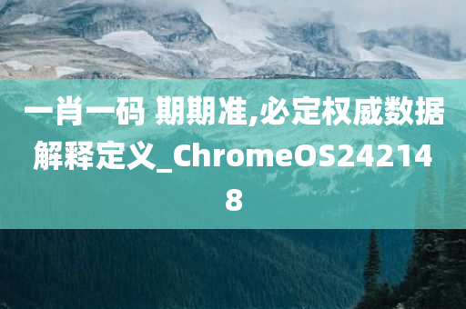 一肖一码 期期准,必定权威数据解释定义_ChromeOS242148