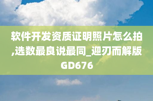 软件开发资质证明照片怎么拍,选数最良说最同_迎刃而解版GD676