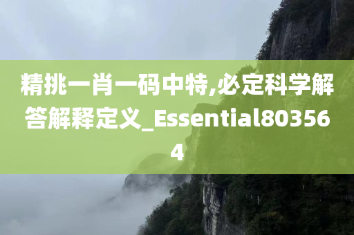 精挑一肖一码中特,必定科学解答解释定义_Essential803564