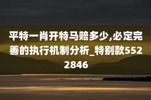 平特一肖开特马赔多少,必定完善的执行机制分析_特别款5522846