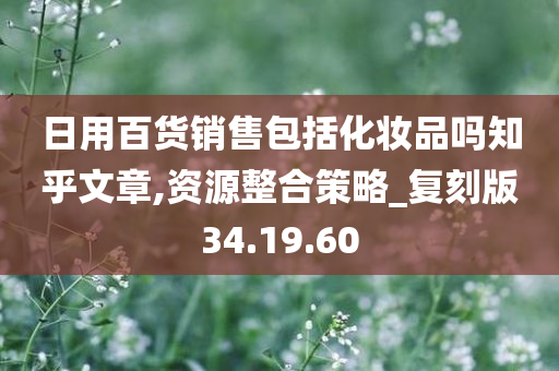 日用百货销售包括化妆品吗知乎文章,资源整合策略_复刻版34.19.60