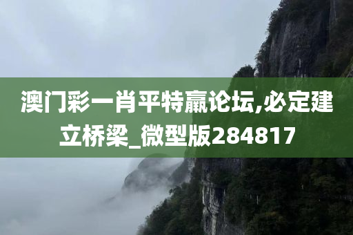 澳门彩一肖平特羸论坛,必定建立桥梁_微型版284817