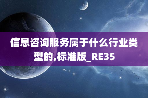 信息咨询服务属于什么行业类型的,标准版_RE35