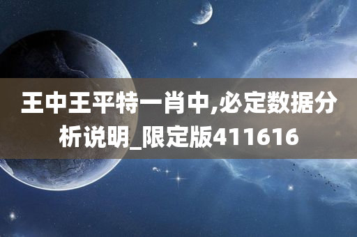 王中王平特一肖中,必定数据分析说明_限定版411616